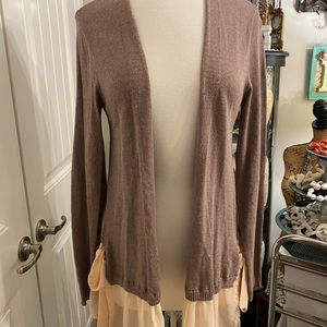 Pretty sweater cardigan with chiffon bottom